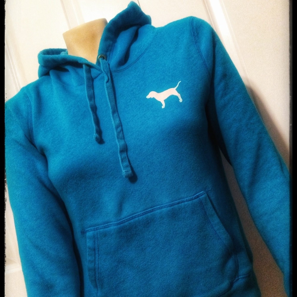 Pink- Victoria's Secret blue hoodie size small